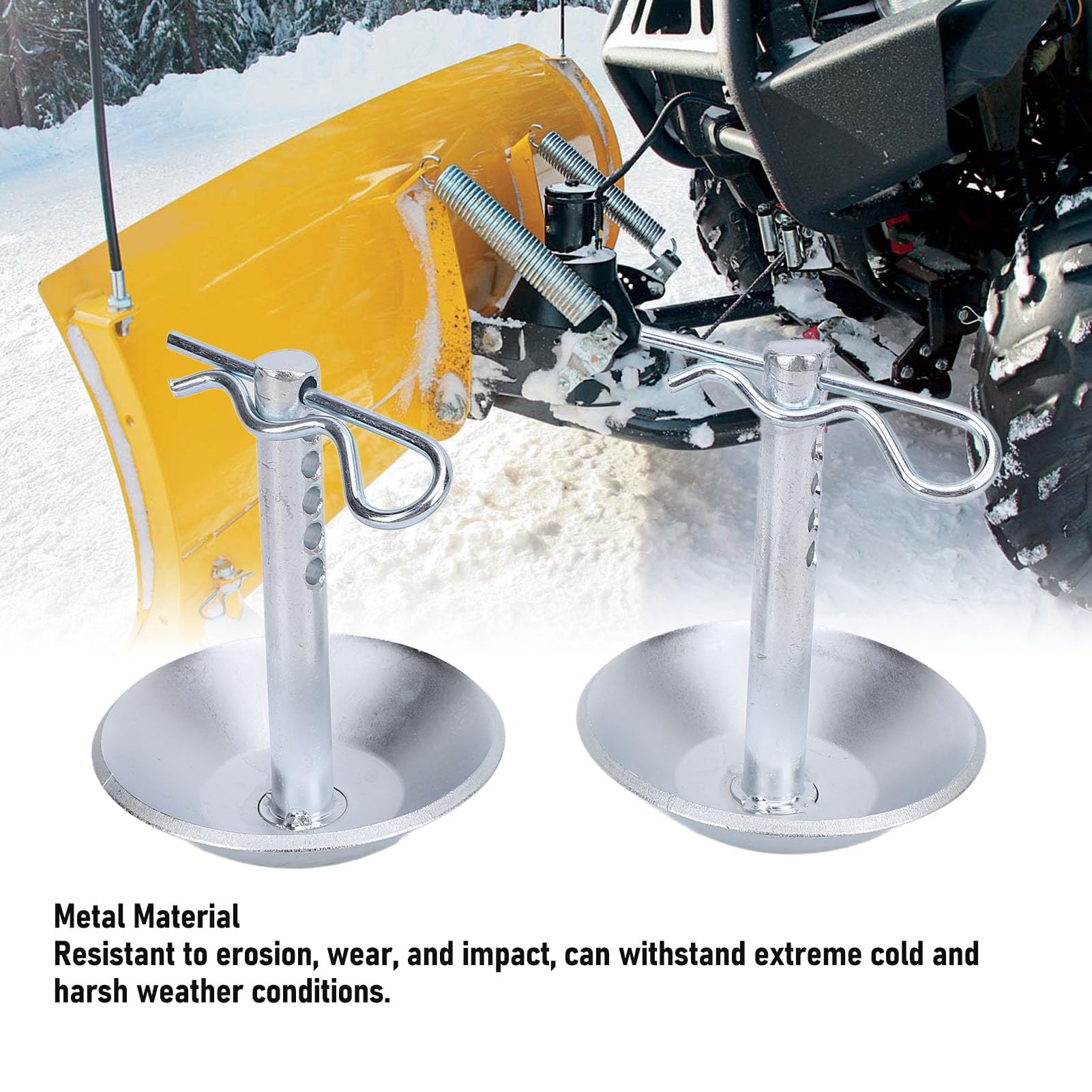 1 Pair Snow Plow Shoes 2205071 Adjustable Snow Plow Skid Shoes Replacement for Polaris RZR ACE Sportsman ATV UTV (Without Gasket)