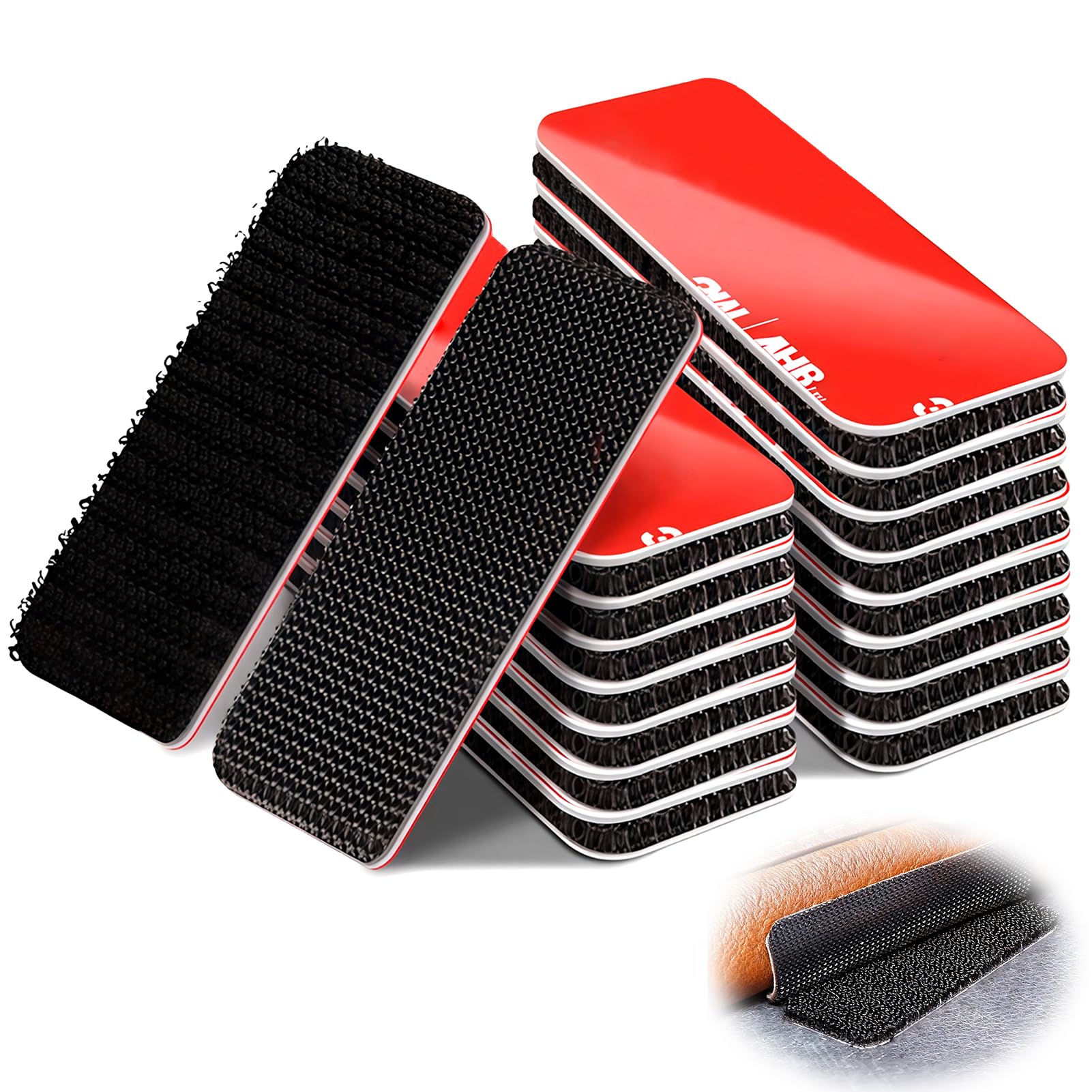10 Pairs Velcre Tape Self Adhesive, HAVIRI Heavy Duty Sticky Velcr-o Strips 8 X 3cm Waterproof Double Sided Tape Hook and Loop Strips for Home Car Outdoor Wood