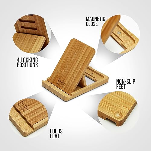 Miniatura 4 de Soporte ajustable de madera para teléfono hecho de bambú ecológico