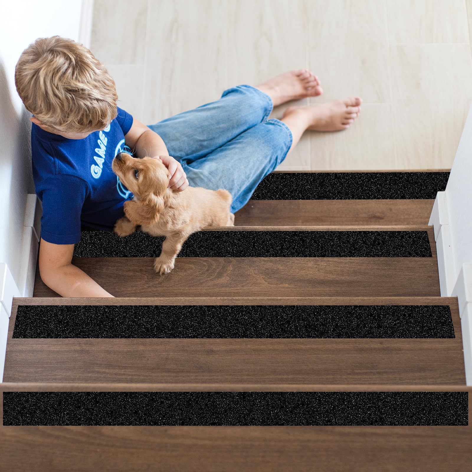 Bande Antidérapante Escalier,2 Rouleaux 5cm × 10m Bande Antiderapante Exterieur Imperméable,Antidérapant Escalier,Bande Autocollante Anti Dérapante pour la Sécurité au Travail et la Maison, Noir