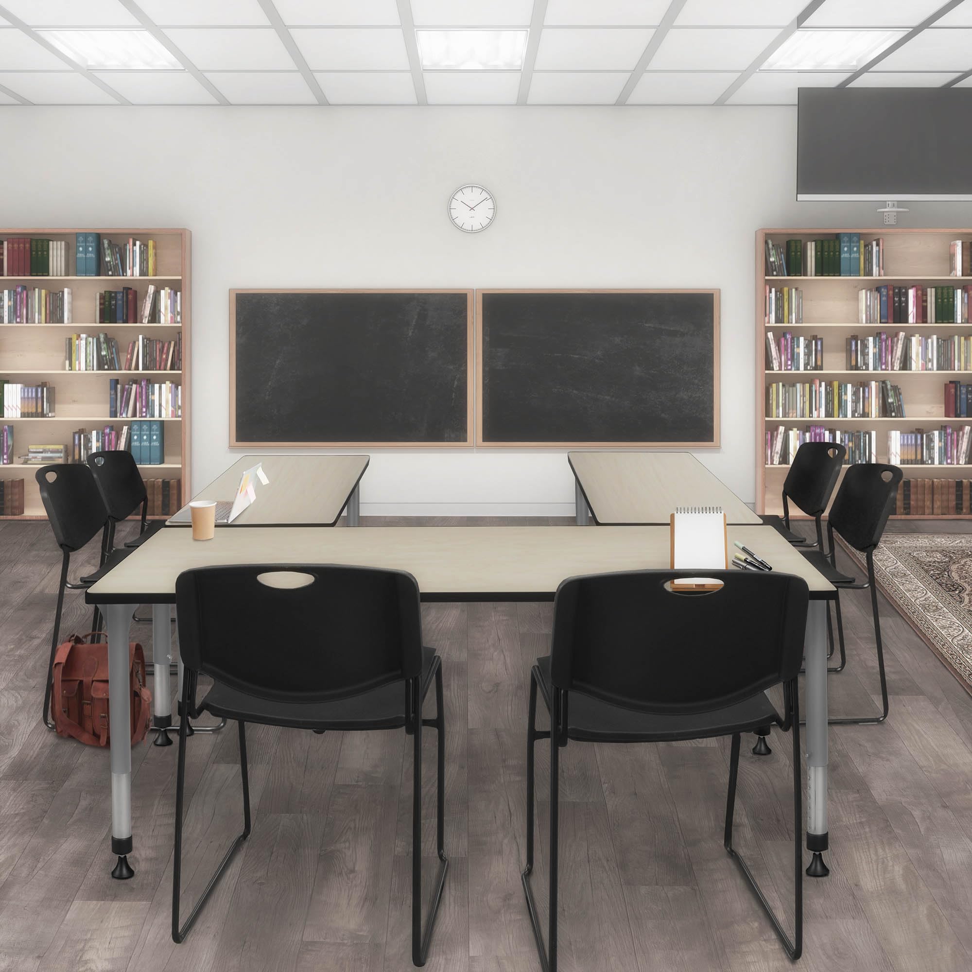 Romig Kee Grey Classroom Activity Tables 42, 60 x 30, Maple