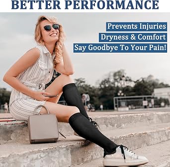 FEYHAY Copper Compression Socks (3 Pairs) 15-20 mmHg Circulation is Best Athletic & Daily for Men & Women, Running, Climbing