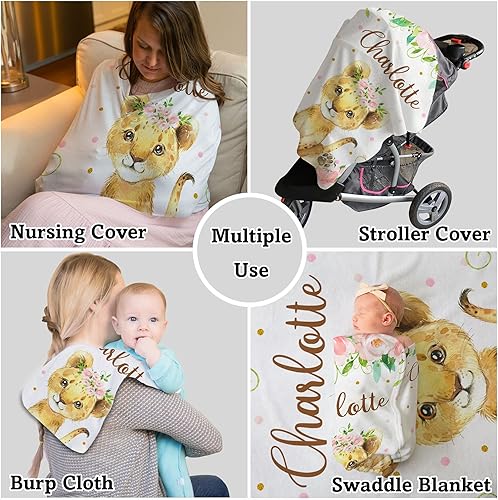 Miniatura 4 de Arteaga Mantas de bebé personalizadas para niñas, mantas de bebé personalizadas para niñas, manta de bebé león, el mejor regalo para bebé, recién