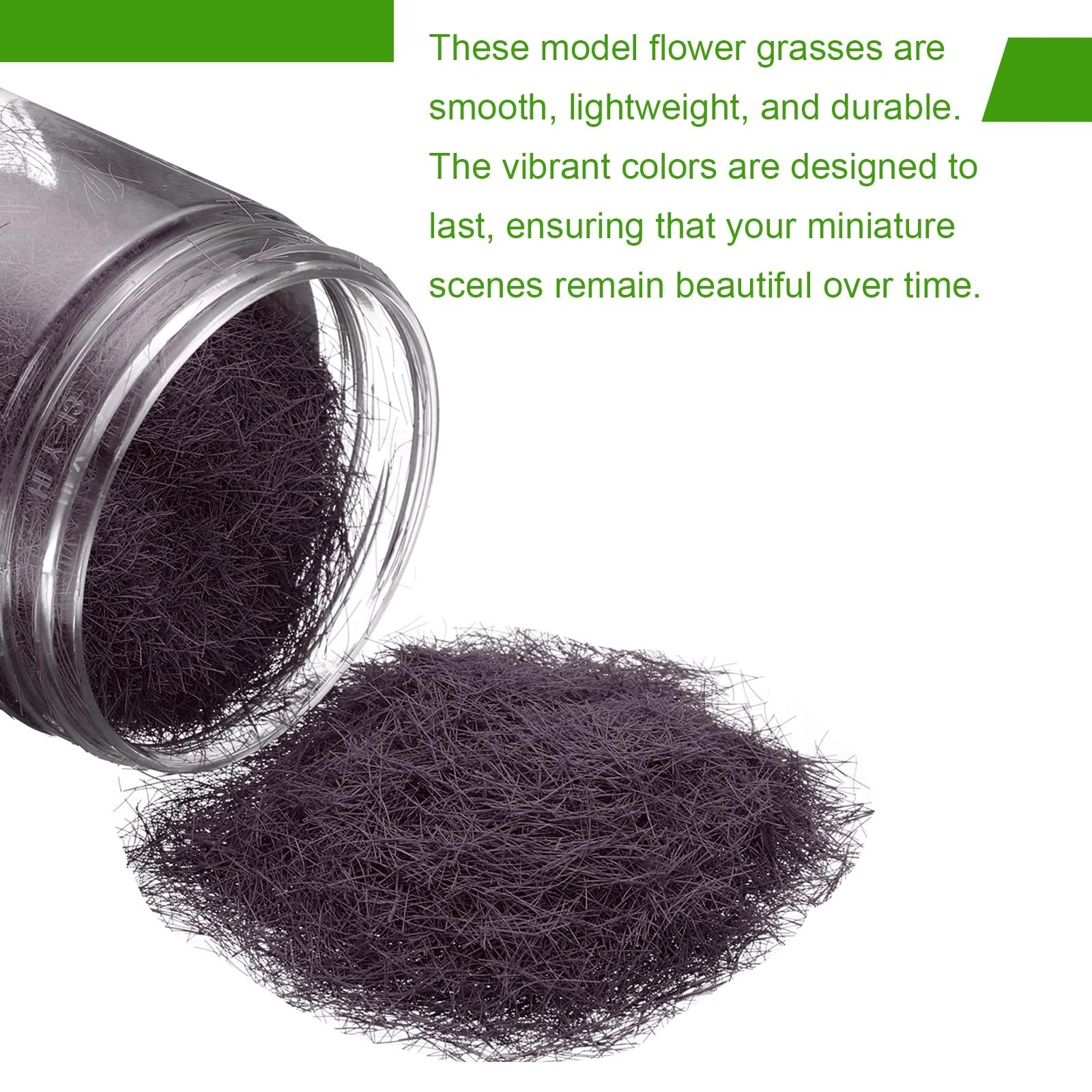 CoCud Model Grass Terrain Powder, 185ml Capacity, Fake Miniature Flower Grass Tree 8mm Nylon Brown - Image 3