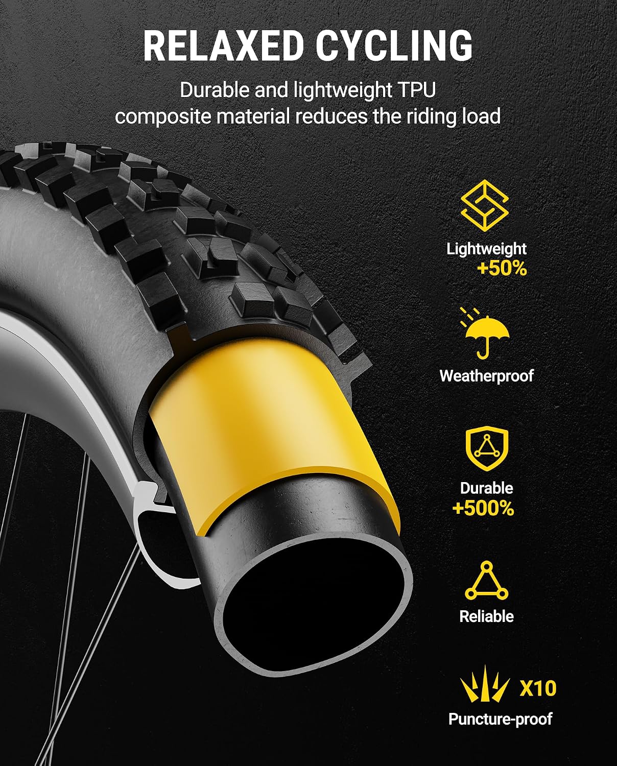 Heavy Duty Puncture-Proof Tire Liner for Fat tire Bike/Bicycle/Motorcycle/E-Bike/MTB/Scooter/Lawn Mover/Dirt Bike, Lightweight Flat Protector Fits Most 10-29 inch Inner Tube（2 Pack）