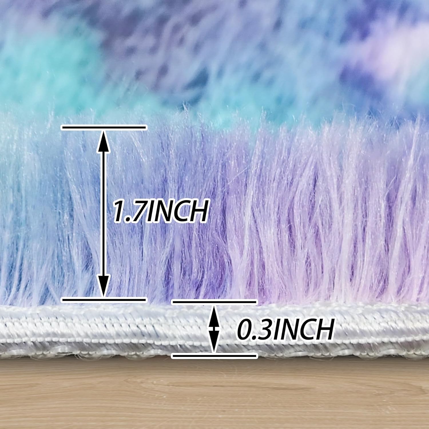 4x4 ft Purple Rainbow Fluffy Round Rug for Girls Bedroom,Colorful Soft Shaggy Circular Area Rug Kids Fuzzy Carpet Furry for Living Room Nursery Dorm Playroom Room Unicorn Decor Reading Nook Mat