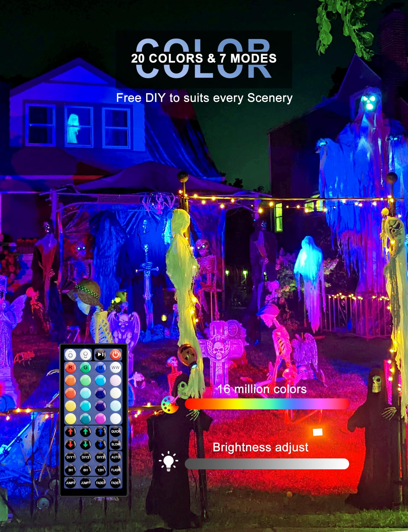 LED Außenstrahler entspricht 800W, 100W RGB Farbwechsel Fluter mit Fernbedienung, Bodenbeleuchtung Innen IP66, Strobe Bühnenbeleuchtung, Stehleuchten für