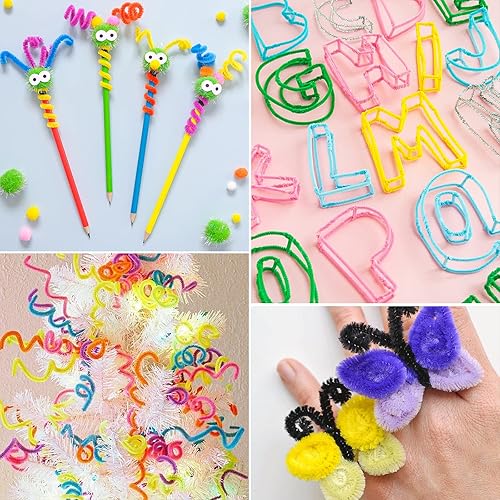 Miniatura 5 de FirstKitchen Limpiadores de tuberías para manualidades, 100 piezas de limpieza de tuberías amarillas, 0.23 x 12 pulgadas, tallos de chenilles,