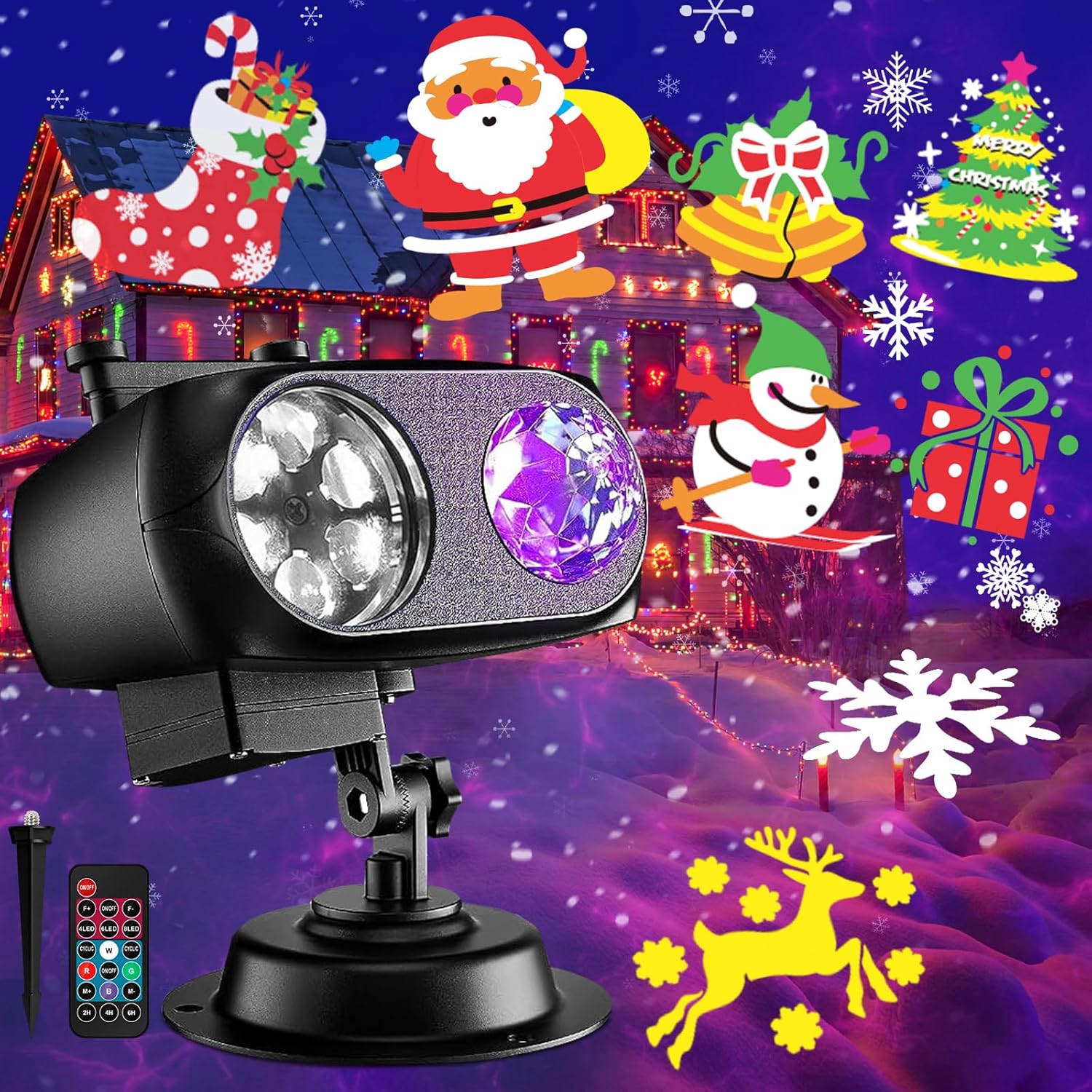 Christmas Projector Lights Outdoor, Brightness Increase HD
