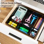 Vtopmart 25 PCS Office Desk Drawer Organizers Set, 4-Size Versatile Plastic Drawer Organizer Trays, Storage Bins for Desk Accessories Office Organizers and Storage, Bathroom, Makeup, Vanity, Black