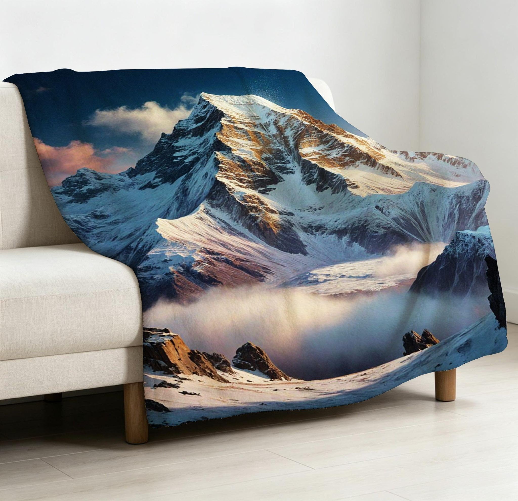 Coperta Pile Matrimoniale 240x260 cm Cima Blu, Coperta XXL Super Morbida Multiuso Come Copriletto o Plaid da Salotto, Calda e Leggera, Protezione dal Freddo, AW6006