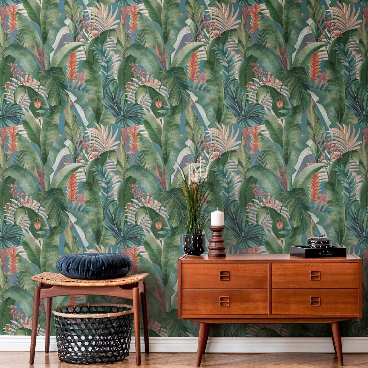 Livingwalls Wallpaper Jungle Design - Green, Beige - Tropical Wallpaper 110.23in x 62.59in Made in Germany - 394352