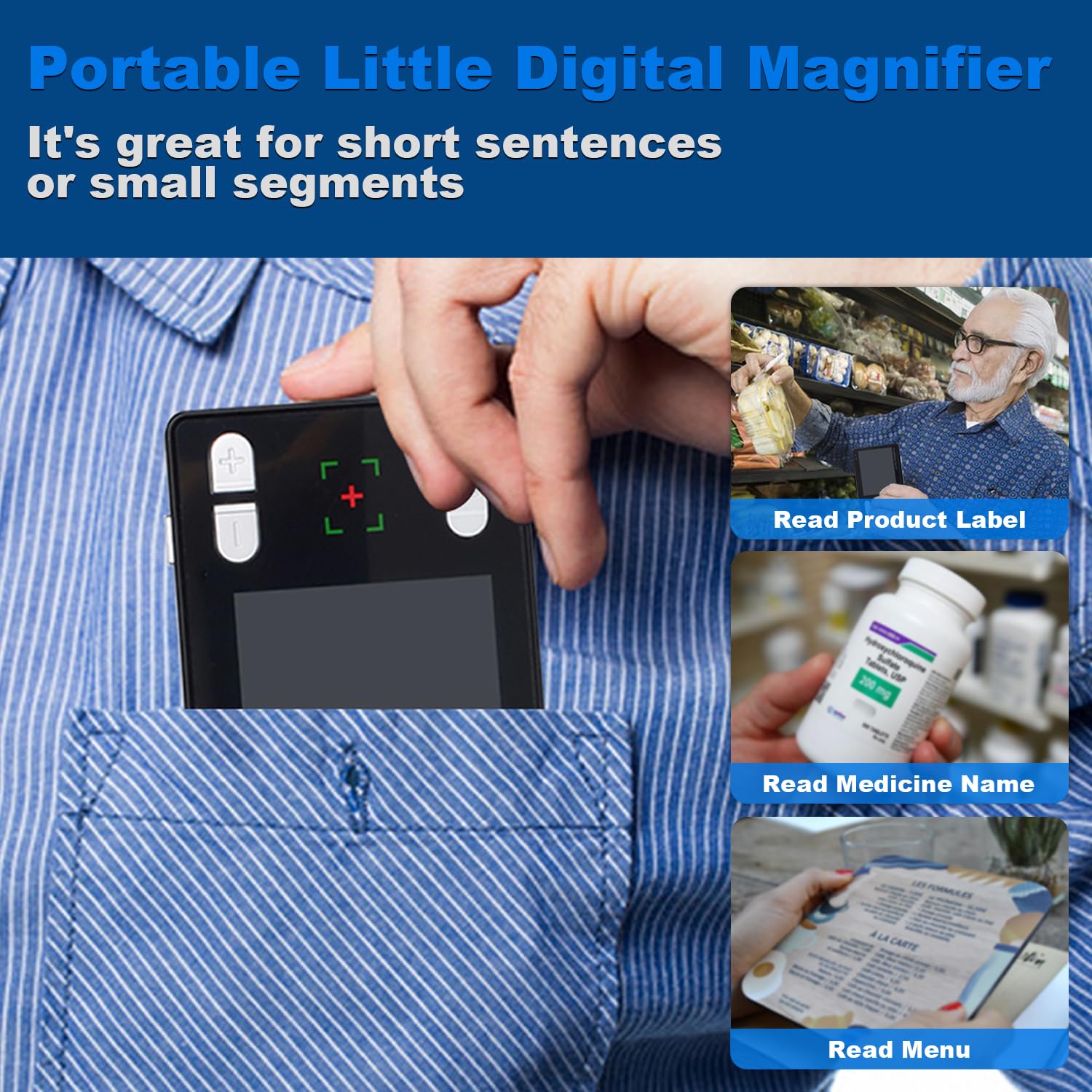 Lente d'ingrandimento digitale da 3,5", zoom 2X-32X, portatile, con schermo LCD, per ipovedenti, ipovisione, daltonismo, ambliopia