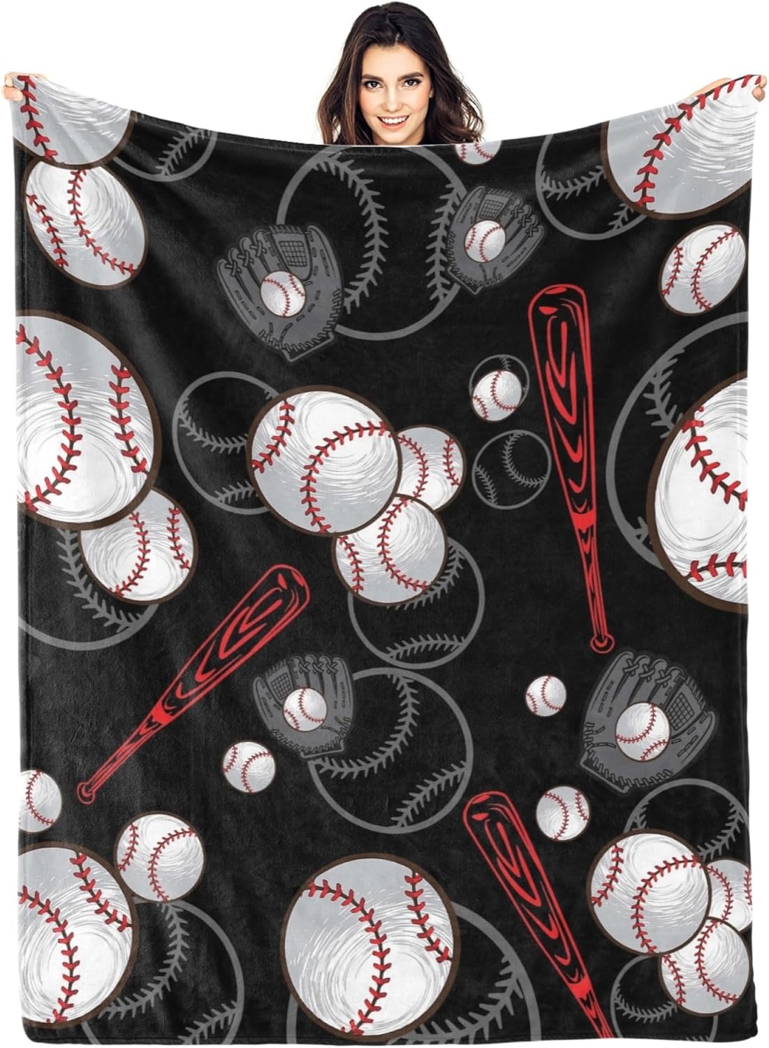Baseball Blanket Gifts, Baseball Throw Blanket for Boys, Baseball Gifts for Kids, Teens, Adults Baseball Lovers, Sport Baseball Print Soft Cozy Blanket for Couch Bed (50"X40", Baseball) - Image 2