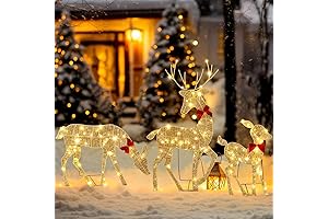 Set of 3 Christmas Reindeer Decorations Indoor Deer