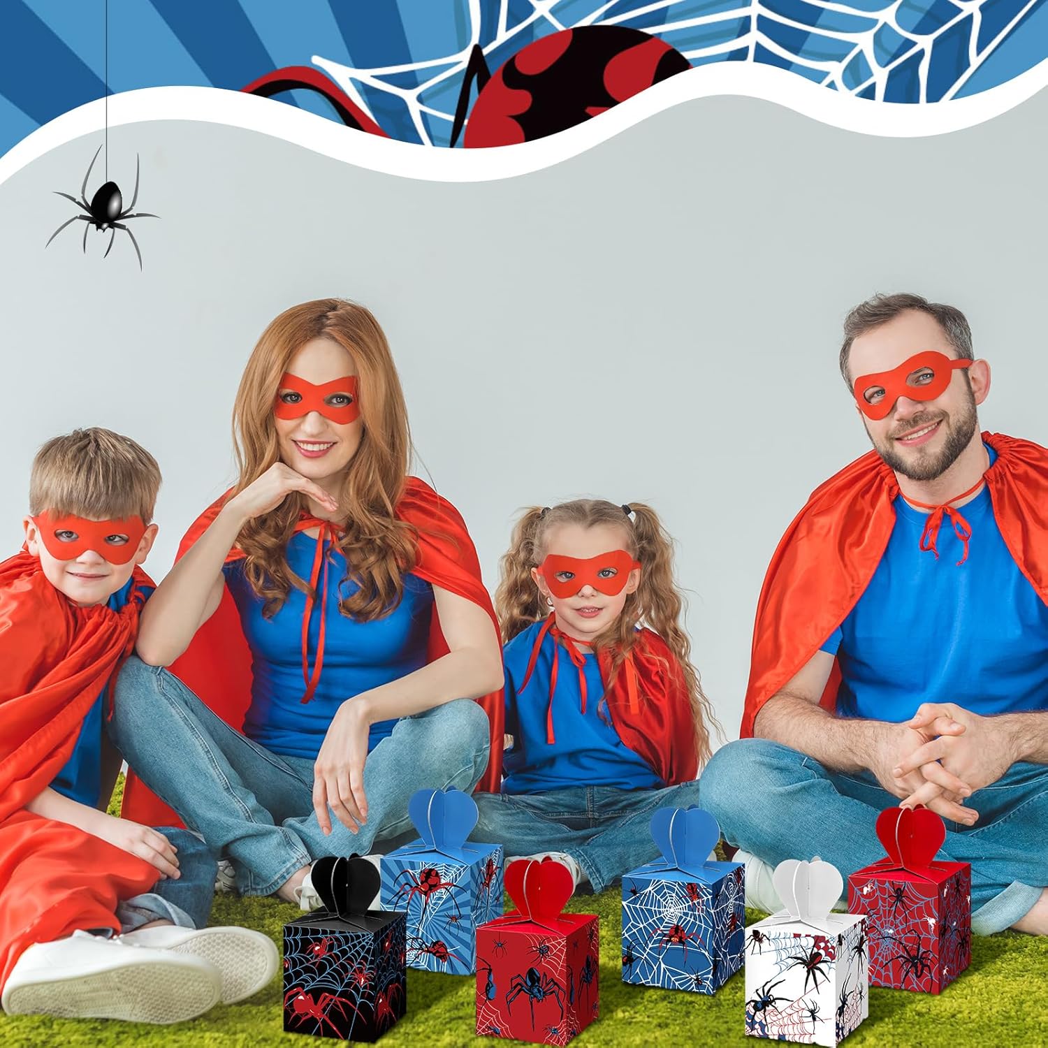 Chinco 24 Pcs Spider Goody Gift Boxes with Heart Spider Goodie Paper Candy Treat Cardboard Cookie Boxes for Birthday Party Favor Supplies - Image 5