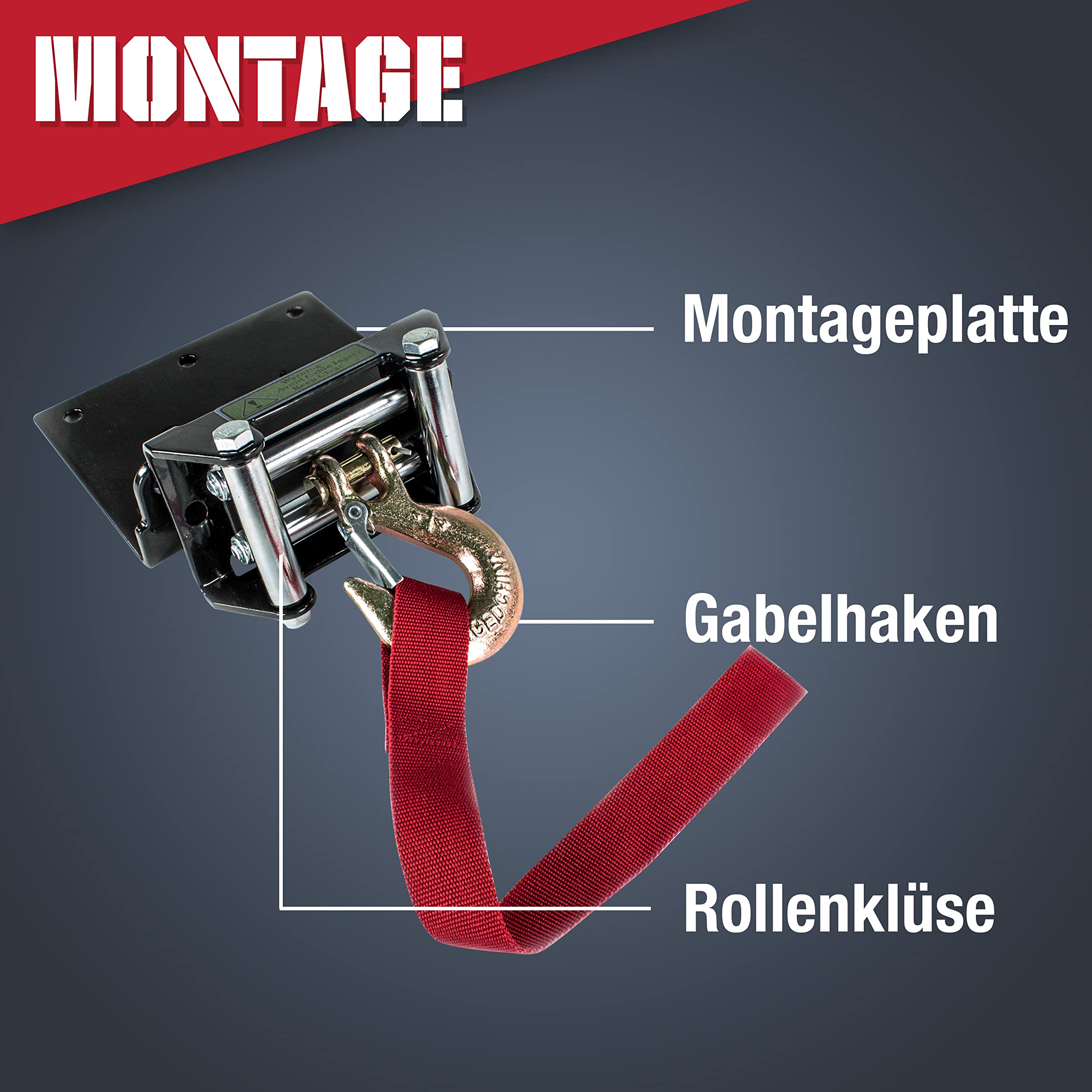 Stealth 3500lb 12v Kabellose Budget-Bergeseilwinde - Kraftvoller Wickelmotor - Vollstahl-Getriebe - Schwere Solenoid, Montageplatte, Drahtlose Fernbedienungen - Benutzerfreundlich - Stahlseil