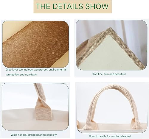 Miniatura 4 de MEIANJUN - Juego de 6 bolsas de arpillera con botón de viaje con asa bolsa de comestibles bolsa de dama de honor bolsa de mano para playa boda