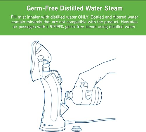 Miniatura 5 de PureGuardian MST55 Inhalador portátil de vapor y niebla caliente, bandeja de aceite esencial, tratamiento de vapor natural de mano ideal para