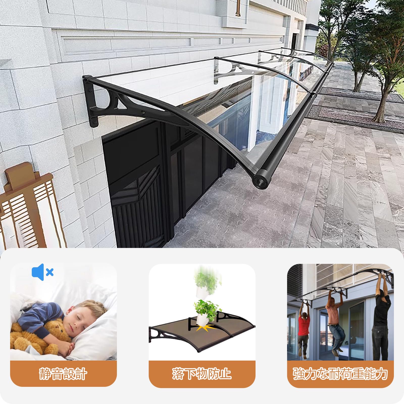 Amazon.co.jp: ひさし屋根 後付け, 玄関 雨よけ 庇 アルミブラケット