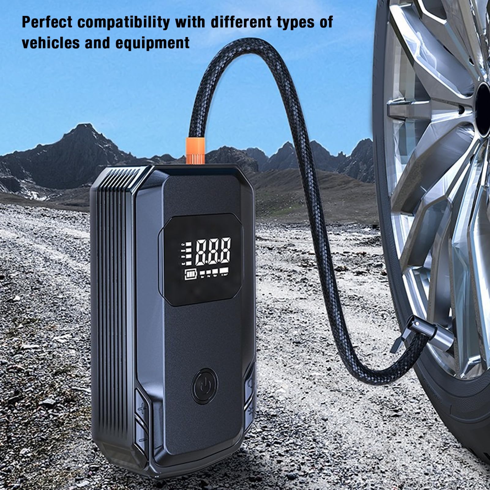FLEXMAN Avviatore di Emergenza Portatile per Auto, Avviatore di Emergenza Multifunzionale da 12 V, Batteria Booster Pack da 90 W 150 PSI per Attività All'Aperto Ed Emergenze