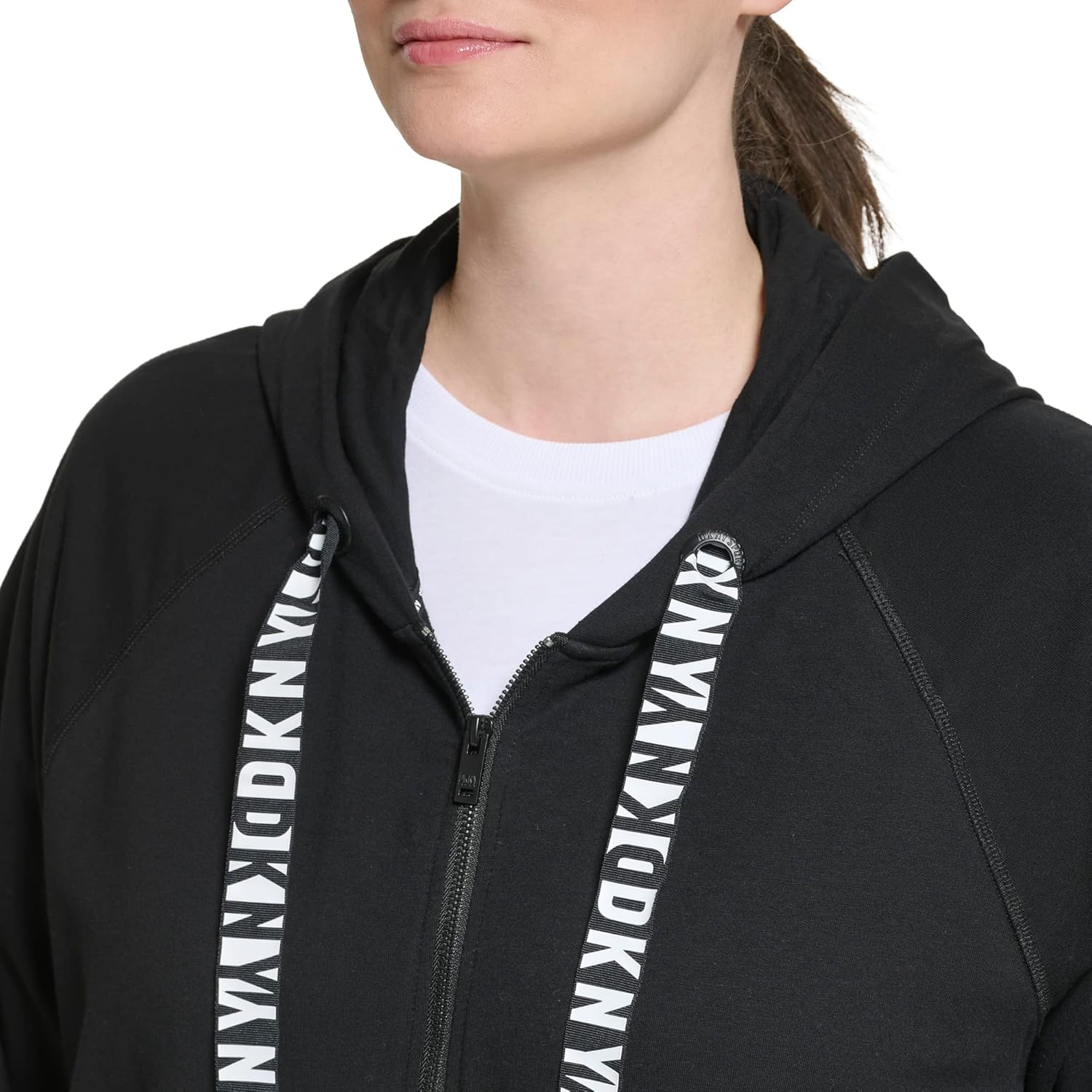 DKNY womens Cozy Comfy Terry Zip Hoodie Pullover Sweater - Image 4