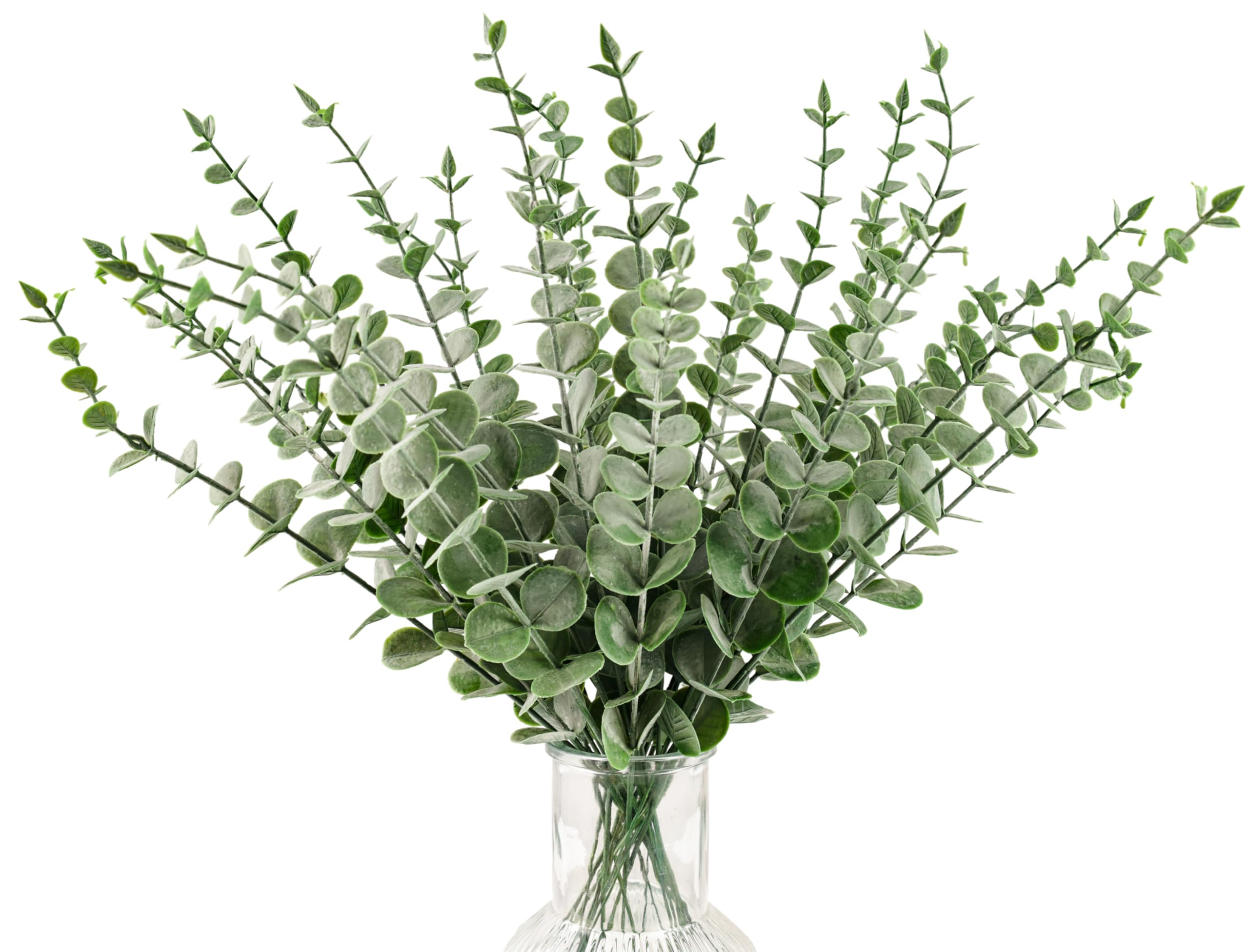 DomeStar 30PCS Artificial Eucalyptus Stems, 15" Fake Greenery Branches Bulk, Lifelike Eucalyptus Leaves for Wedding Bouquets, Table Centerpieces,