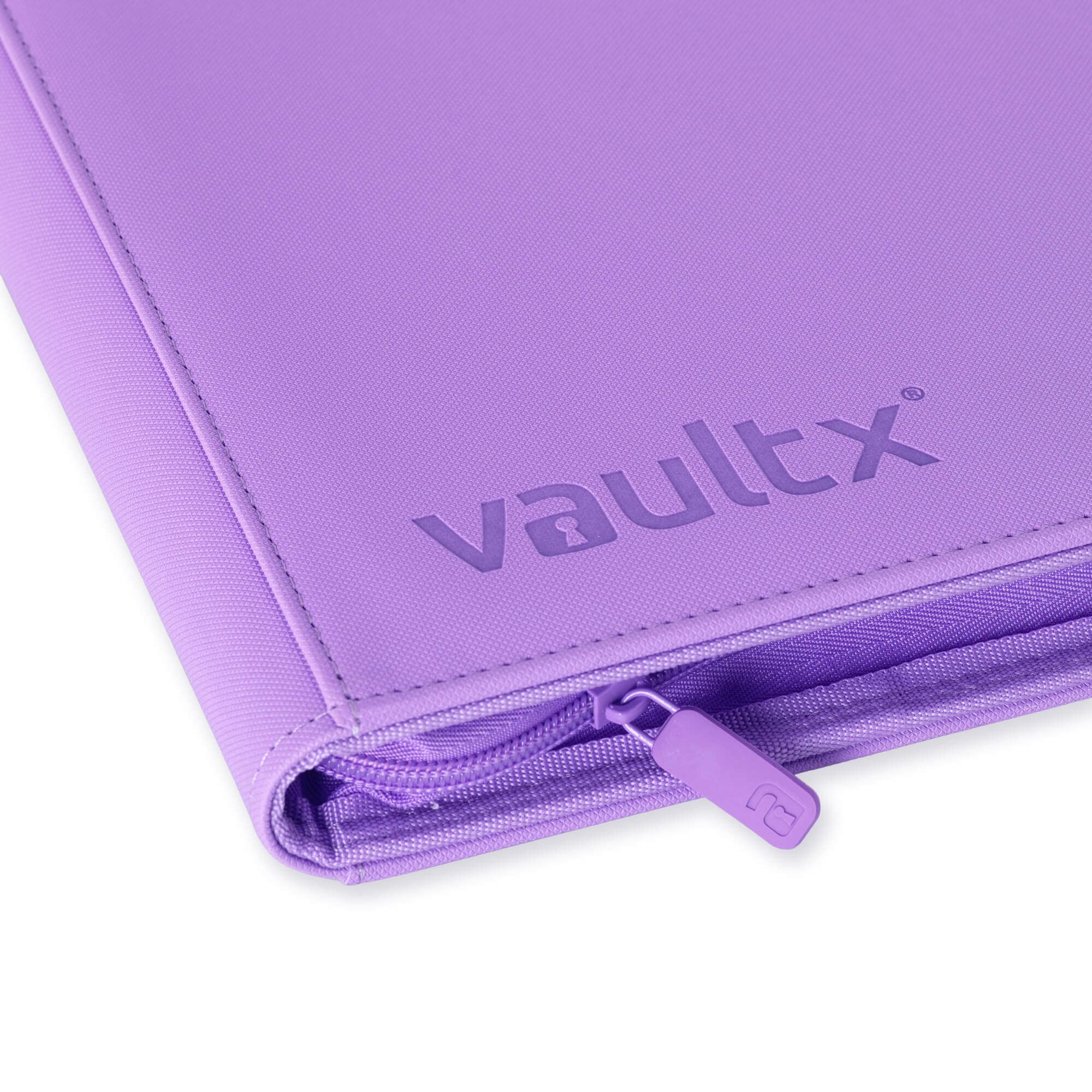 Vault X 9-kieszeniowy segregator na karty kolekcjonerskie z zamkiem, 360 kart, wysokiej jakości materiał Exo-Tec, 20 stron bocznie ładowanych, folder na gry kolekcjonerskie, sportowe, TCG (Fioletowy)