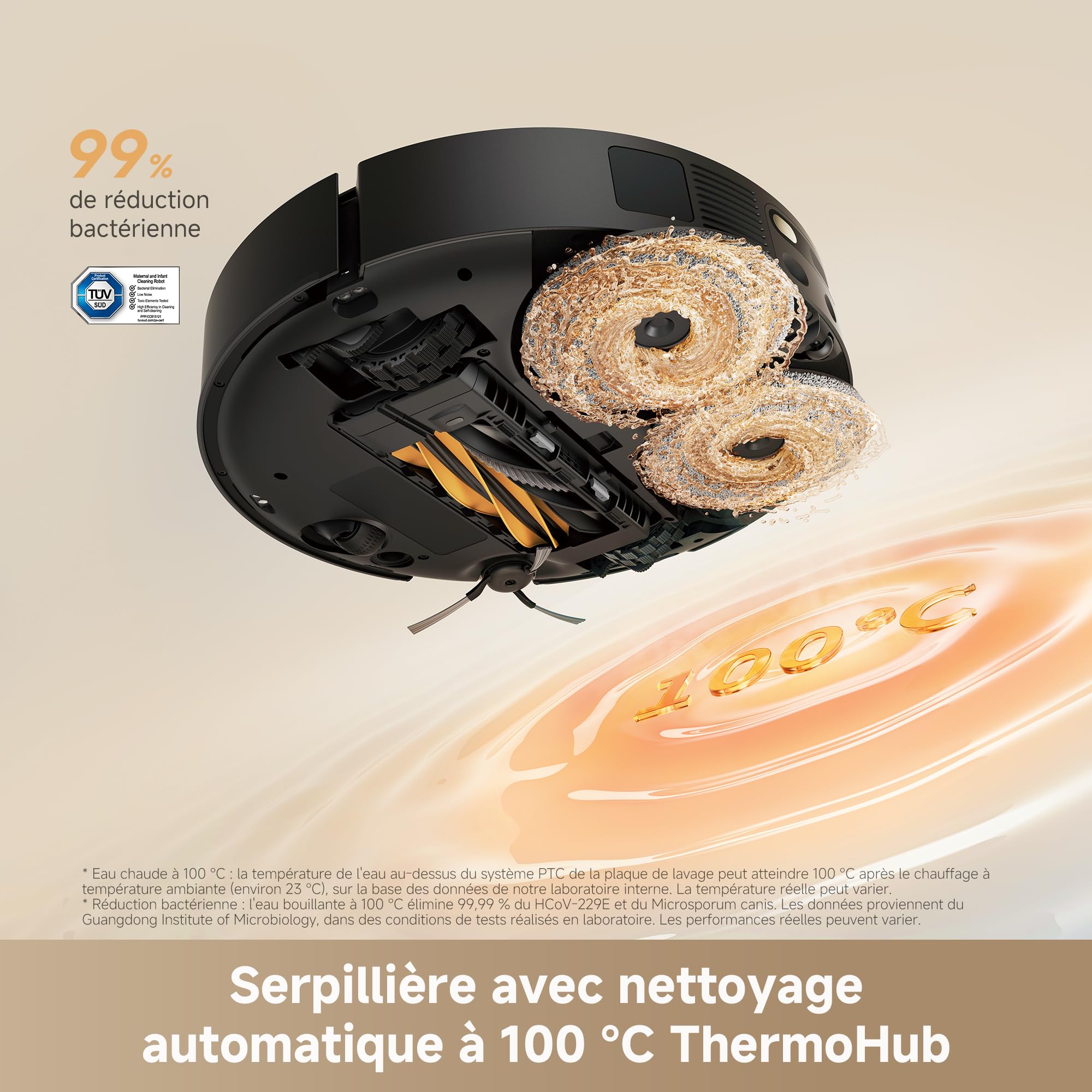 dreame L50s Pro Ultra Robot aspirateur Laveur, 30 000 Pa, 100 Jours de vidage Automatique, Nettoyage des serpillières à Haute température, Nettoyage des Bords et des Coins, Brosse Anti-enchevêtrement