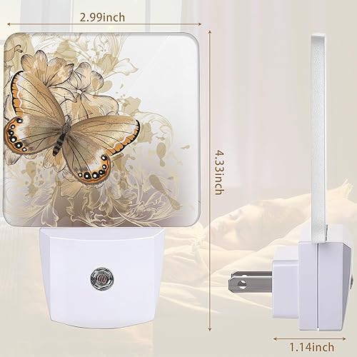 Miniatura 2 de YASHILAIYA Luz nocturna floral de mariposa para enchufar a la pared, sensores de luz LED del atardecer al amanecer, decoración del hogar, luces