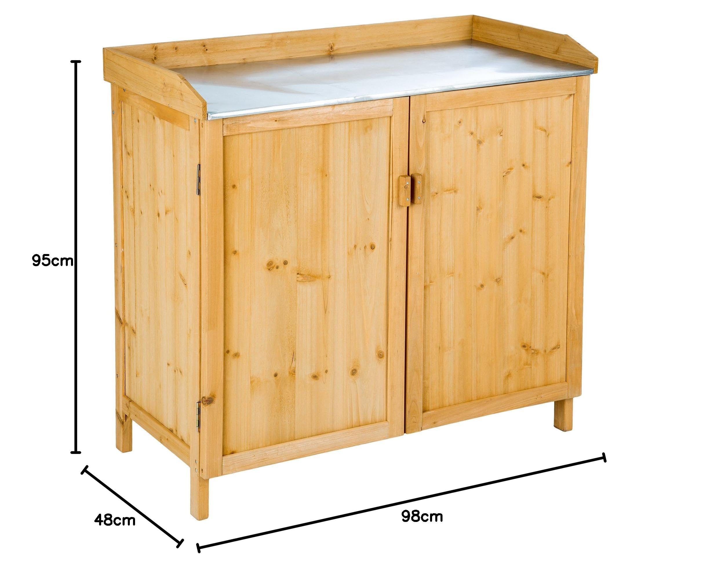 o de Jardín con Tablero de Mesa de Chapa Galvanizada, Mueble de Terrazaz