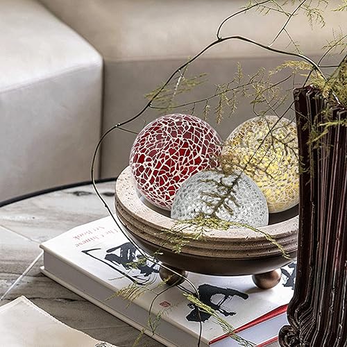 Miniatura 11 de Bolas decorativas para cuencos, bolas decorativas de 3.15 pulgadas, orbes y esferas decorativas agrietadas para rellenos de jarrones, centro de mesa