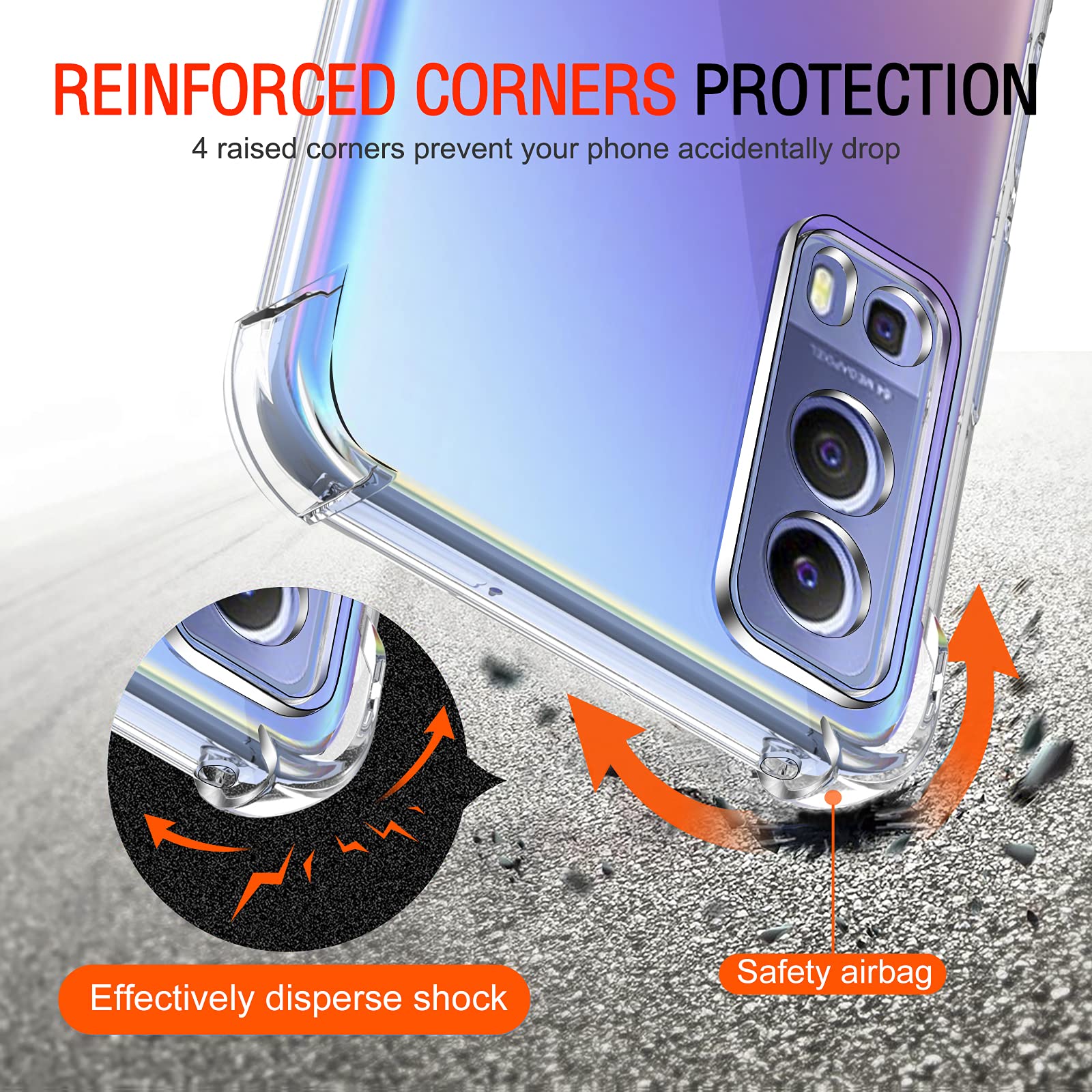 IVoler Custodia Trasparente Antiurto Per Vivo Y52 5G / Y72 5G - Cover In TPU Morbido Con Paraurti Rinforzati E Protezione Fotocamera