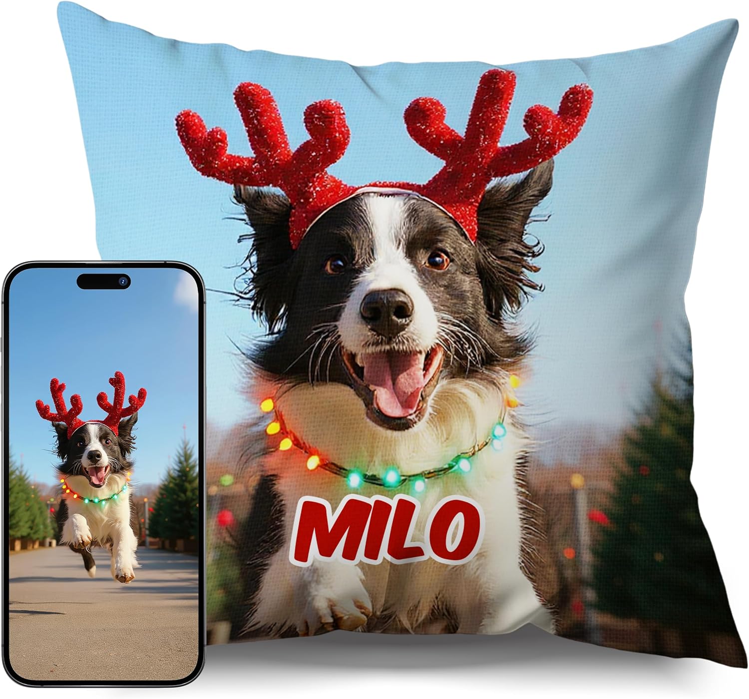 Printualist Almohada de fotos personalizada almohada personalizada con imagen y texto, tela de poliéster premium, cremallera oculta