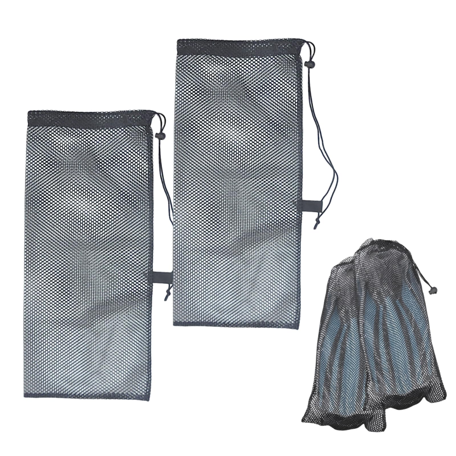 FILOEEX 2 Pcs Diving Snorkeling Mesh Drawstring Bags,Divings Snorkeling Drawstring Meshs Bag,26.8" x 10.2" Mesh Gear Bags for Swimming Gear,Diving, Beach Toy Ball Camping Clothing