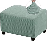 Vista 23 de Funda Elástica para Otomán Fundas para Otomán Rectangulares para Sala de Estar Taburete Reposapiés Fundas Elásticas para Adaptarse al Reposapiés