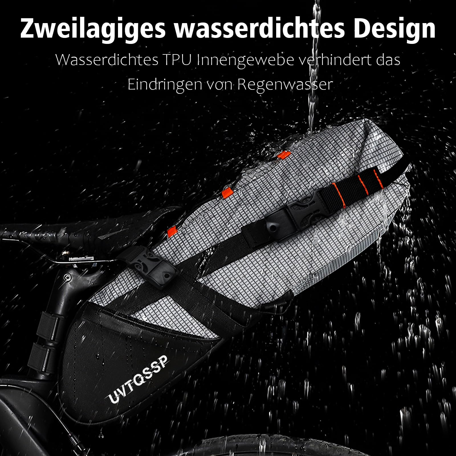 Fahrrad Satteltasche [10 Liter] 100% Wasserdicht -Bikepacking Satteltasche aus TPU-Gewebe für Mountainbikes Outdoor Fahrräder Rennräder