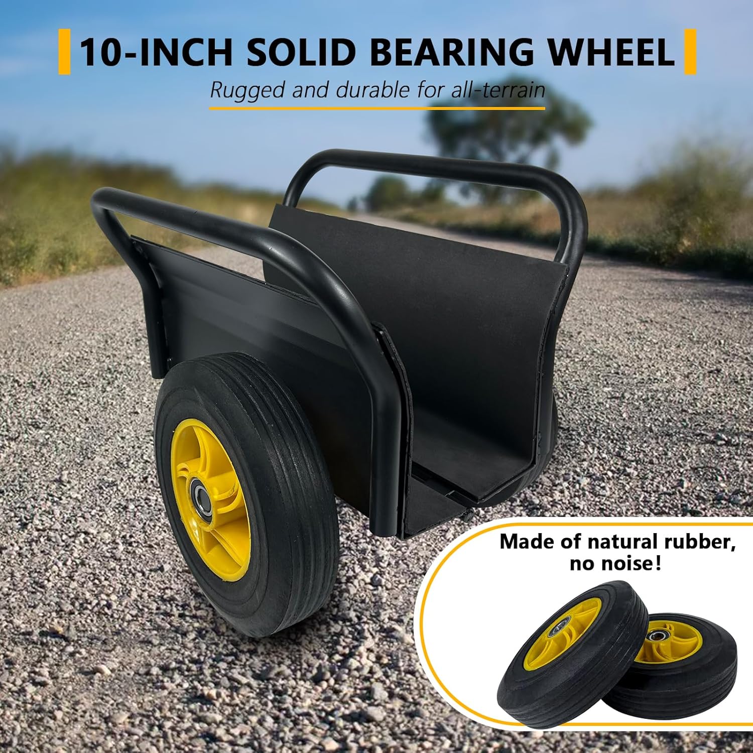 Panel Dolly,Heavy Duty Slab Dolly,10" Solid Rubber Tires Wheels,1000LBS Load Capacity All Terrain Moving Cart with Handle for Drywall Sheet Heavy Appliance & Material