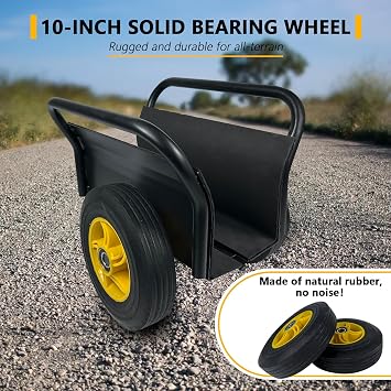 Panel Dolly,Heavy Duty Slab Dolly,10 Solid Rubber Tires Wheels,1000LBS Load Capacity All Terrain Moving Cart with Handle for Drywall Sheet Heavy Appliance & Material