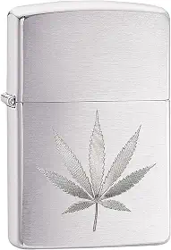 Isqueiro Zippo 29587 Classic Marijuana Leaf Escovado