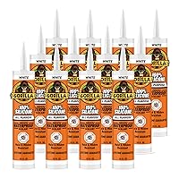 Vista 13 de Gorilla Sellador de silicona impermeable para calafatear y sellar, cartucho de 10 onzas (paquete de 1), sellador de calafateo blanco para cocina