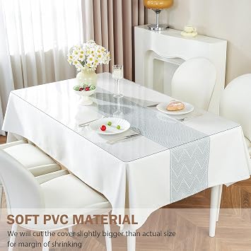 LovePads Clear Table Cover Protector 48 x 108 Inch, 1.5mm Thick Plastic Mat