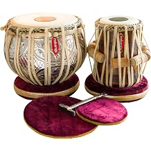 Maharaja Musicals Professional Tabla Set, 4.5 KG Copper Bayan, Braided Puri, Sheesham Dayan, Bag, Hammer, Model PDI-FI