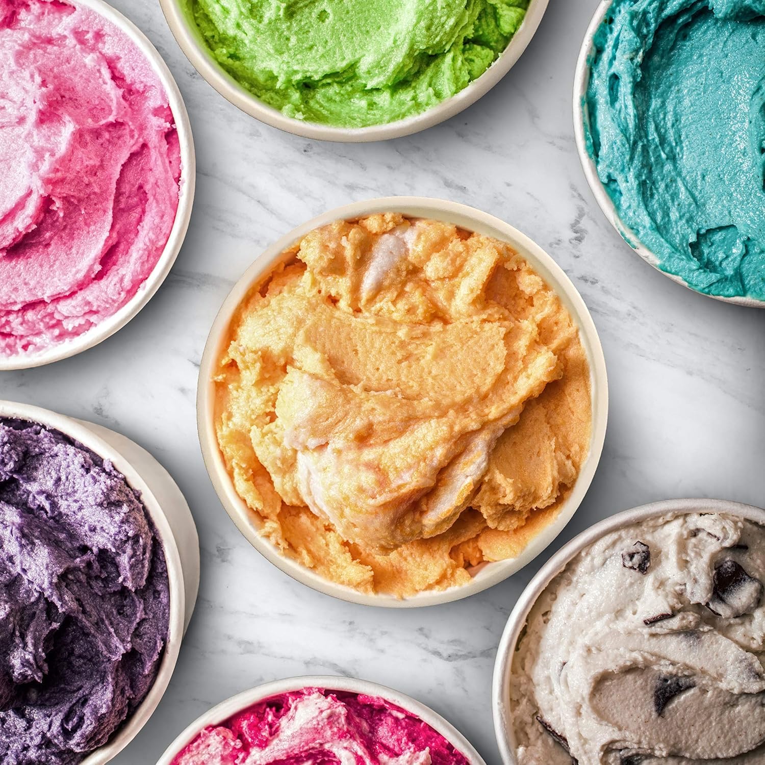 Set di 2 contenitori per gelato (1 quarto) per congelatore e dessert con coperchio in silicone per gelato fatto in casa, yogurt congelato, sorbetto blu