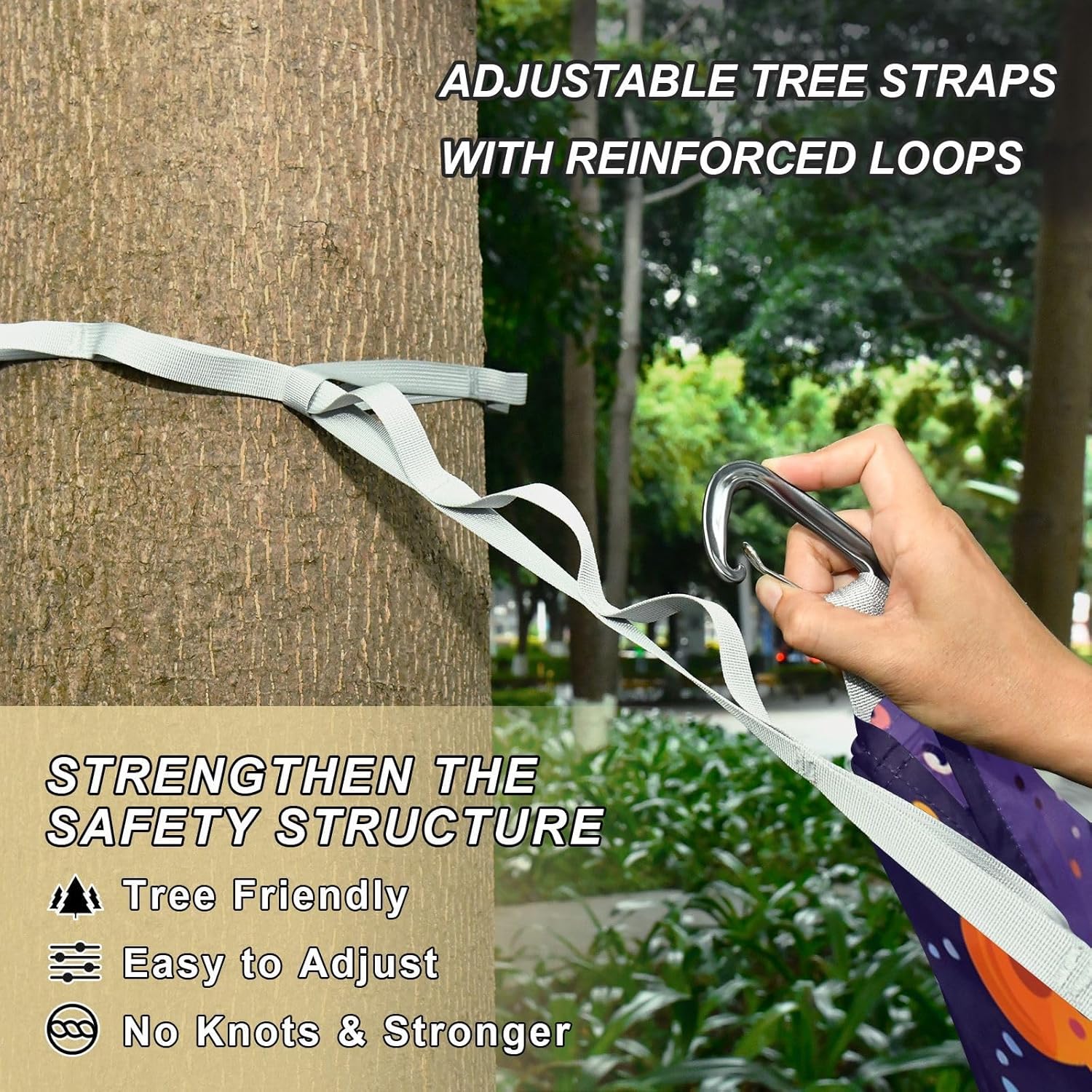 Cute Pattern Space Art Monsters Hammock for Outside Trees Camping Portable Hammocks Lightweight Perfect for Indoor Hiking Beach Travel