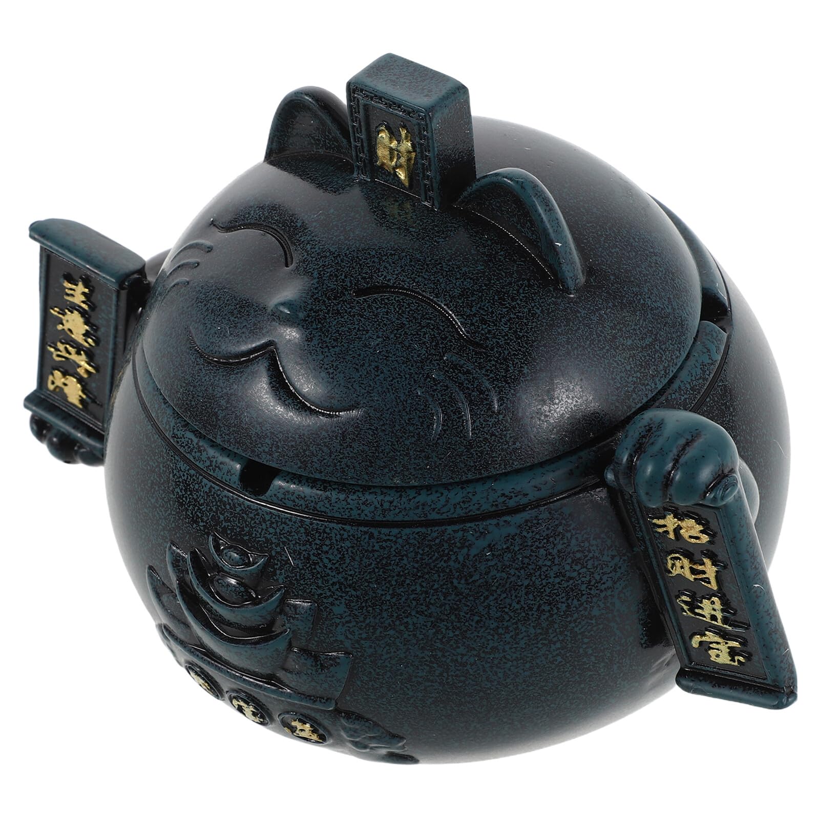 Cendrier décoratif en céramique de haute qualité Maneki Neko bleu Uonlytech