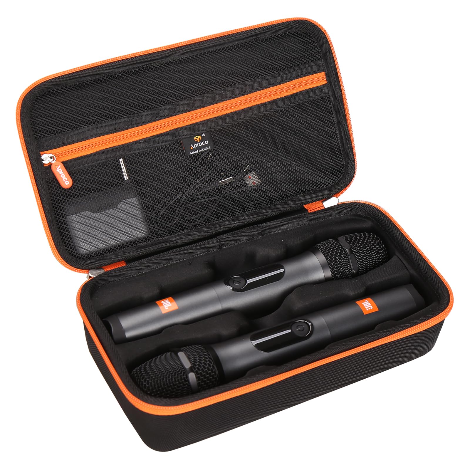 Aproca Case Compatible with JBL Wireless Two Microphone System, Portable Handheld Dual Mic Bag for Accessories-Black (Case Only)