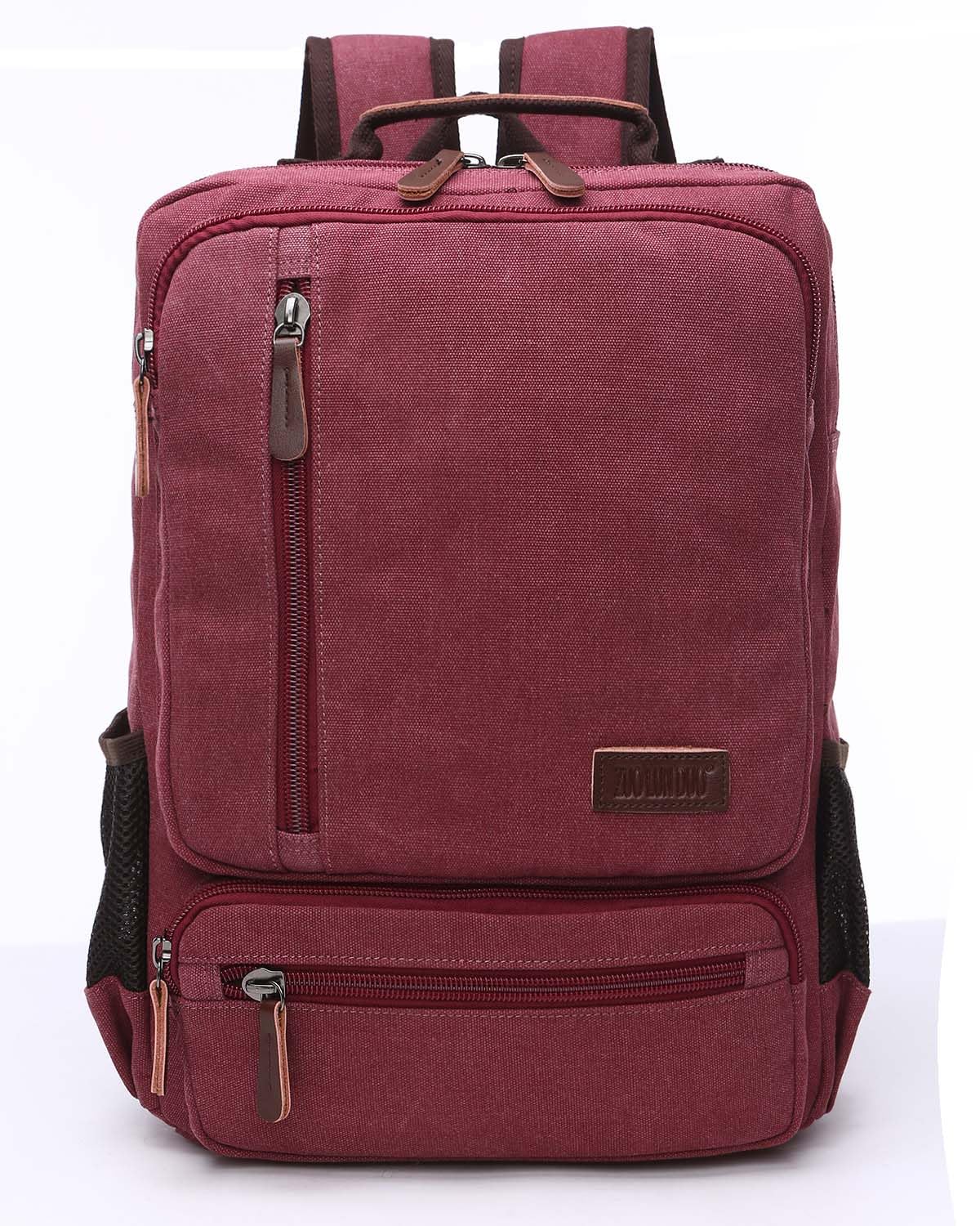 Jahomieo Vintage Canvas Backpack, Resistant Hiking Camping Rucksack Casual Daypack Backpacks for Men&Women Fits 15.6’’ Laptop