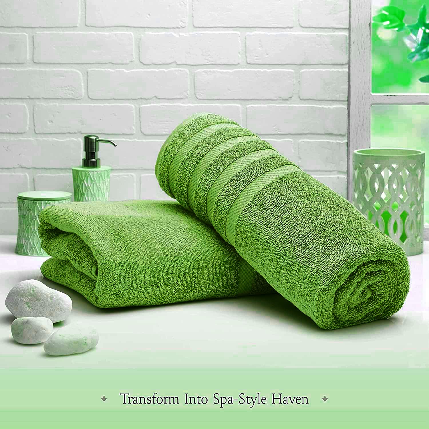 Pack of 2 Extra Large Bath Sheets (100 x 200 cm-600 GSM) Pure Egyptian Cotton Big Body Wrap Bath Sheet Towels for Bathroom,beach - Image 2