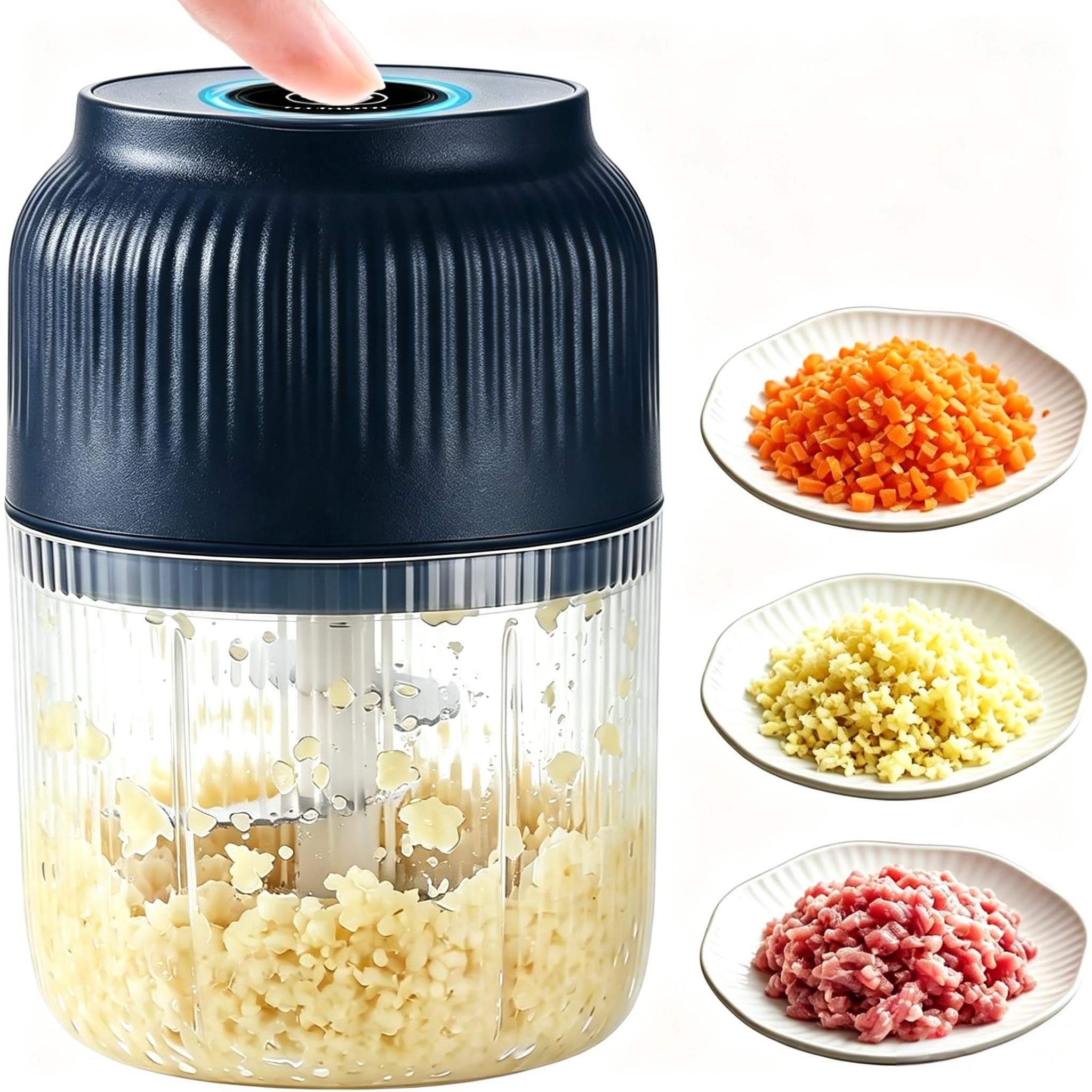 Photo 1 of Generic Electric Garlic Maker & Vegetable Chopper (400ml Blue)